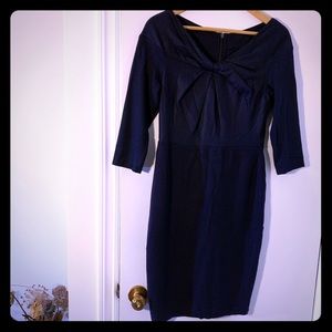 Bailey44 Anthropologie V-Neck Knotted Navy Dress